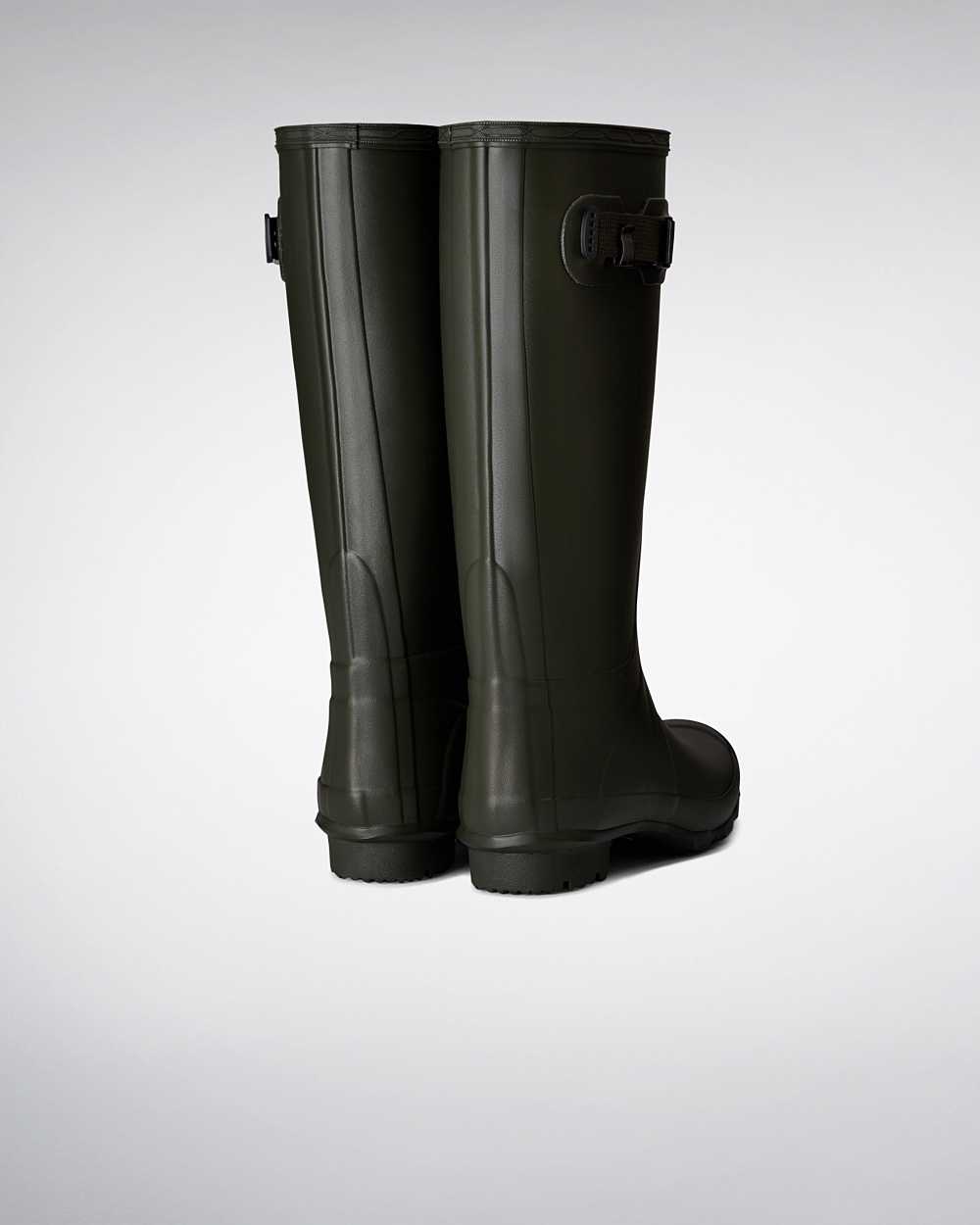 Hunter Wide Leg Women's Rain Boots NZ-70576M Dark Olive